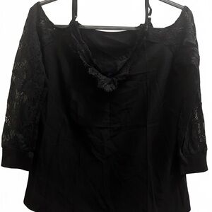 Elegant Black Lace Women's Top